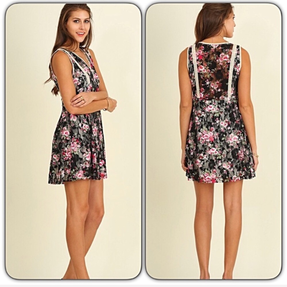 Gorgeous Floral Lace Slip Sleeveless Dress SML NWT - Picture 3 of 5